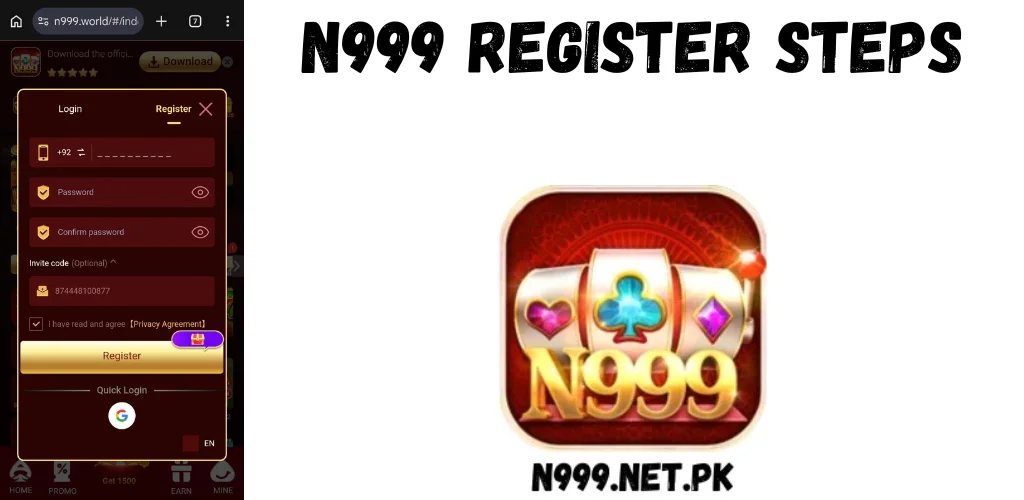 N999 register steps